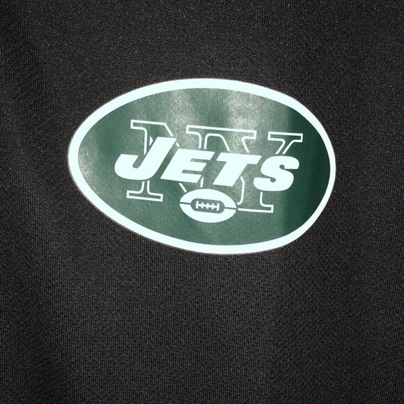 Mens New York Jets Majestic Polo Size Medium NFL Team Apparel Black & Green - Picture 6 of 6